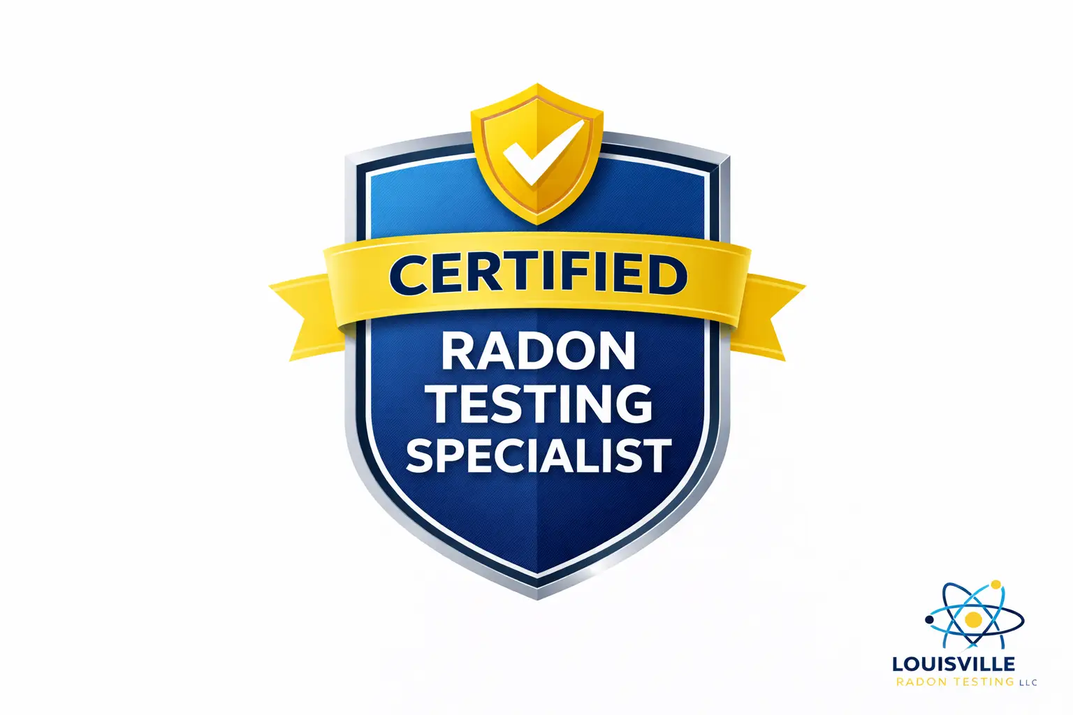 Certified radon testing badge for Louisville Radon Testing Kentucky
