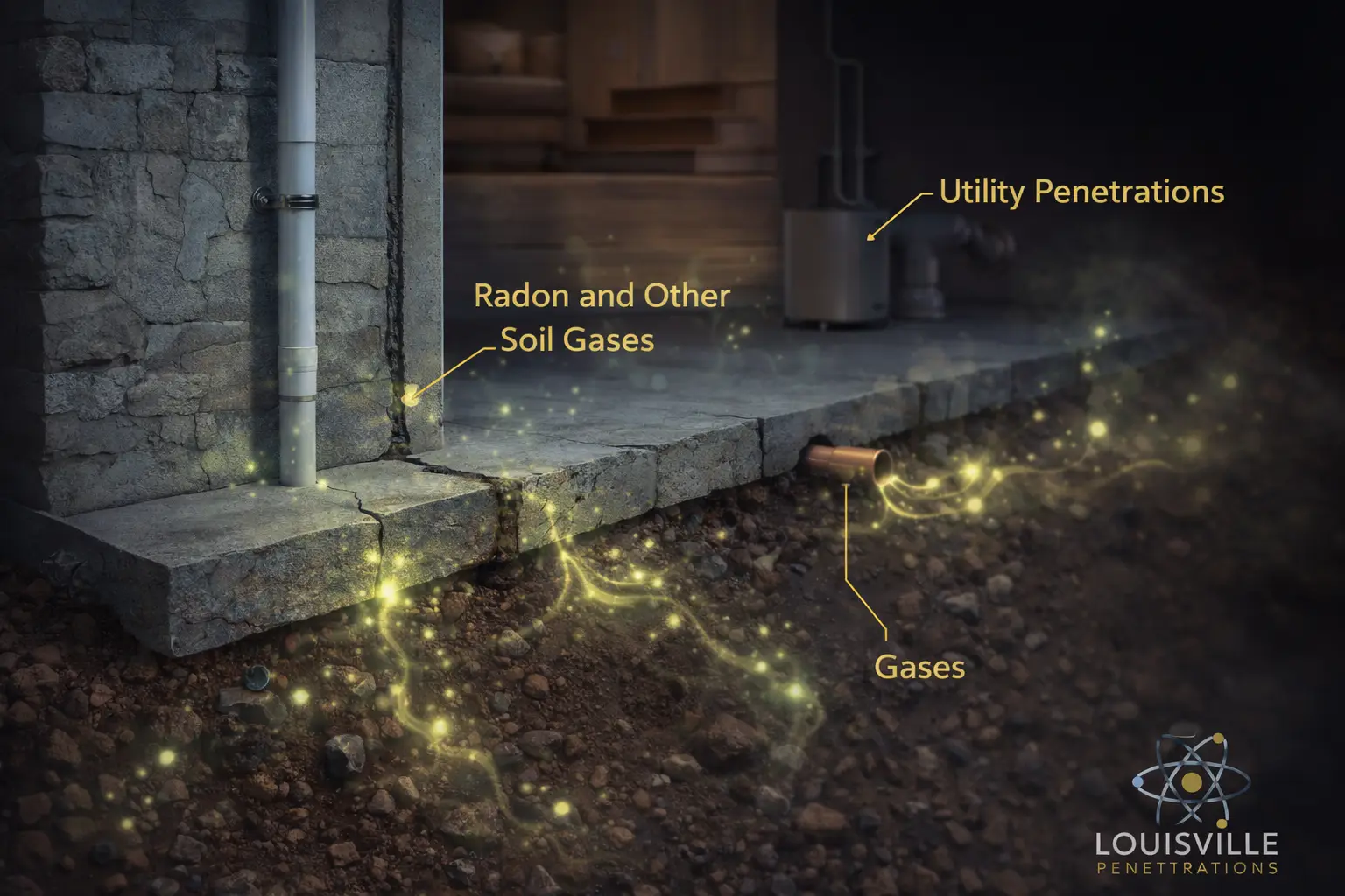 Louisville Kentucky radon information graphic for homeowner education
